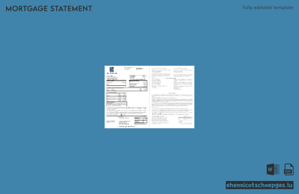 Trinidad und Tobago Royal Citizens Bank: Hypothekenabrechnung in Word- und PDF-Formaten (Beispielvorschau)
